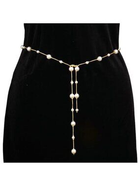 Pearl Heart Chain Belt Gold Chain Belt for Women Fashion Plus Size